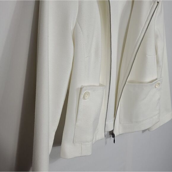 Laundry by Shelli Segal White Zip Crop Jacket - Picture 4 of 8